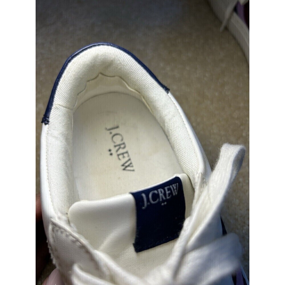J.CREW The Road Trip White with Purple Stripe Sneakers Size 9.5 Style: BJ397 - Picture 5 of 10